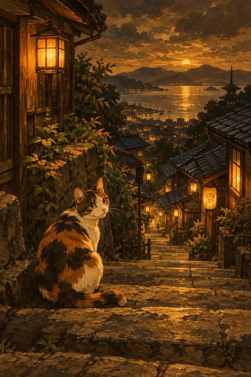 《富士见坂的猫》电影海报，2026 年日本动画、治愈题材